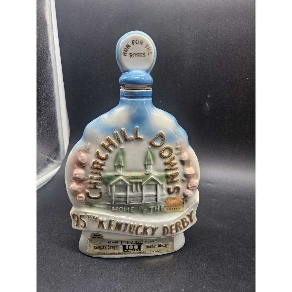 Vintage 1969 Churchill Downs 95th Kentucky Derby Jim Beam Decanter